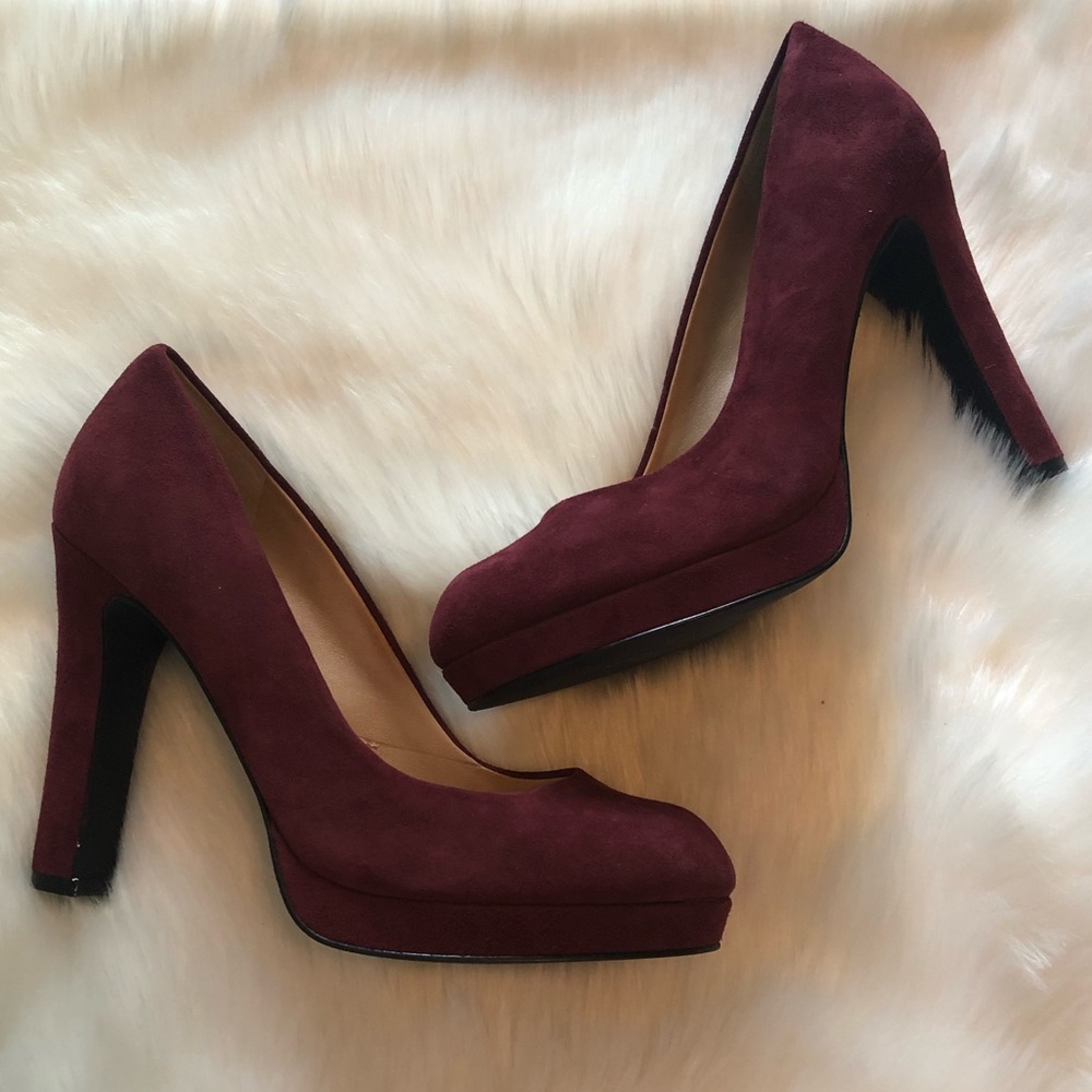 NWOT 5|48 Olivia Wine/Burgundy Suede Heels